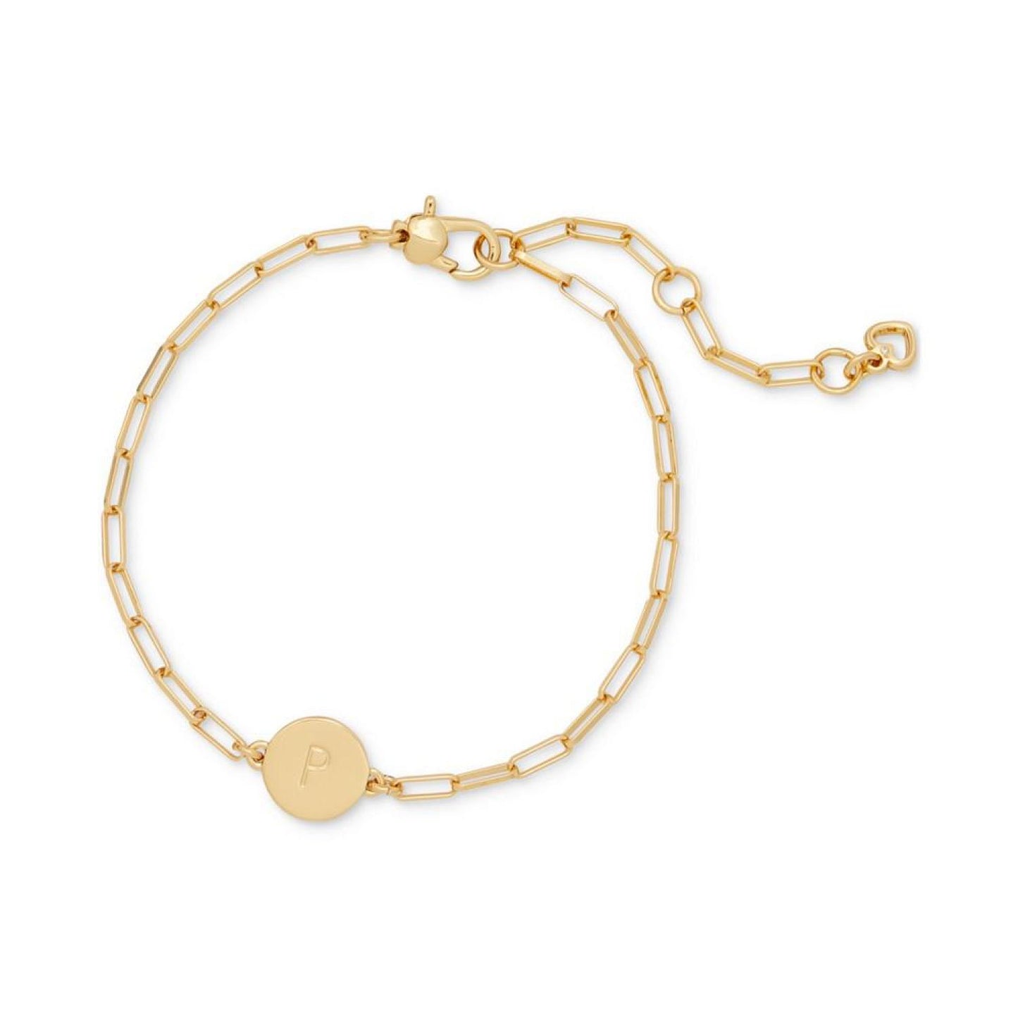 Gold-Tone Initial A Chain Link Bracelet