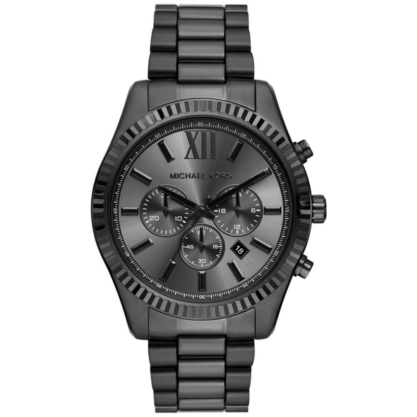 Men's Lexington Chronograph Black Ion Plated Stainless Steel Watch 44mm