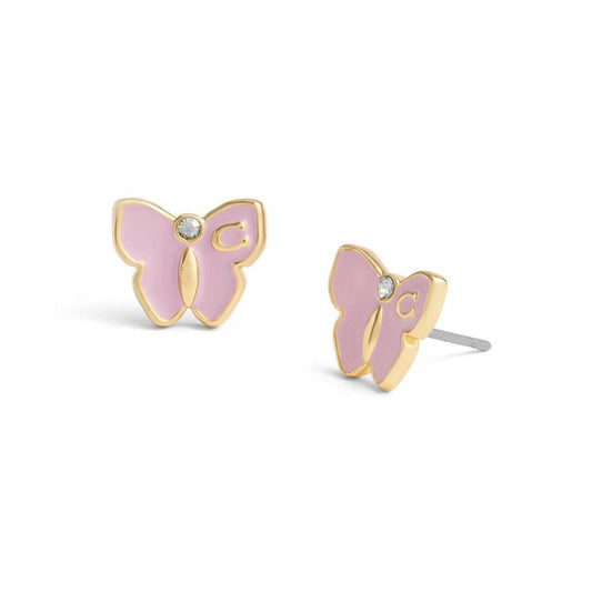 Purple Enamel Signature Butterfly Stud Earrings