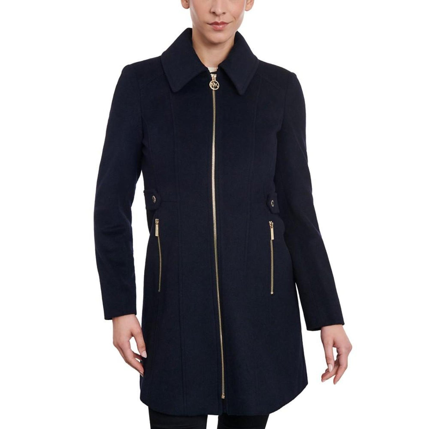 Women's Wool Blend Zip-Front Coat