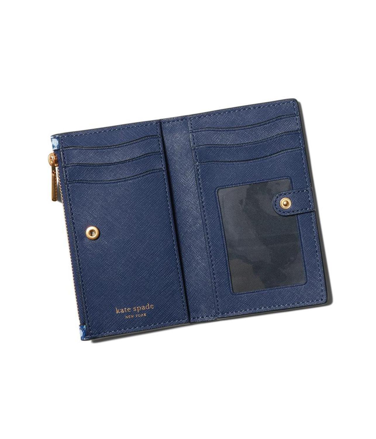 Spade Flower Monogram Coated Canvas Small Slim Bifold Wallet