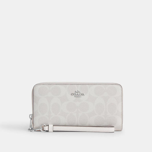 Coach Outlet Boxed Long Zip Around Wallet In Signature Canvas