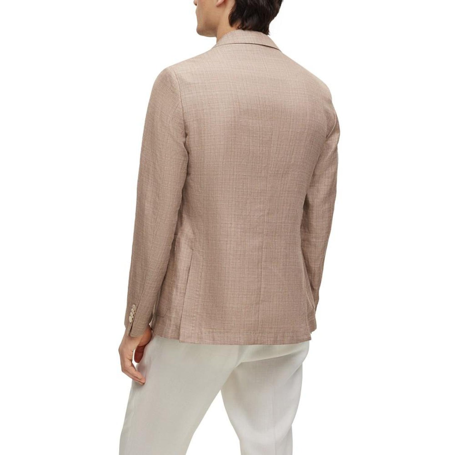 Men's Patterned Linen Slim-Fit Jacket