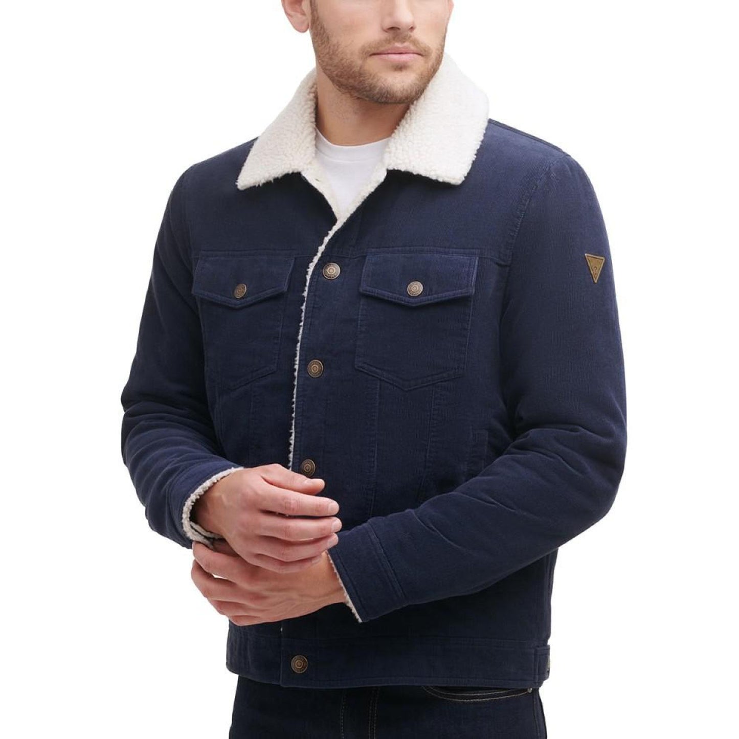 Men's Corduroy Bomber Jacket with Sherpa Collar