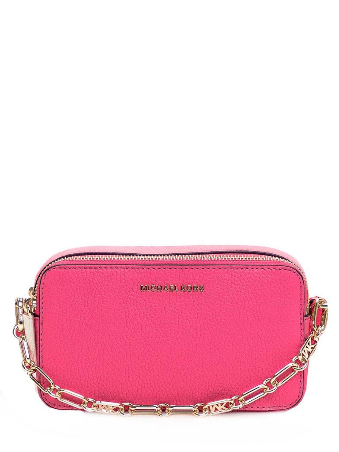 Michael Kors Logo Plaque Double Zip Small Crossbody Bag