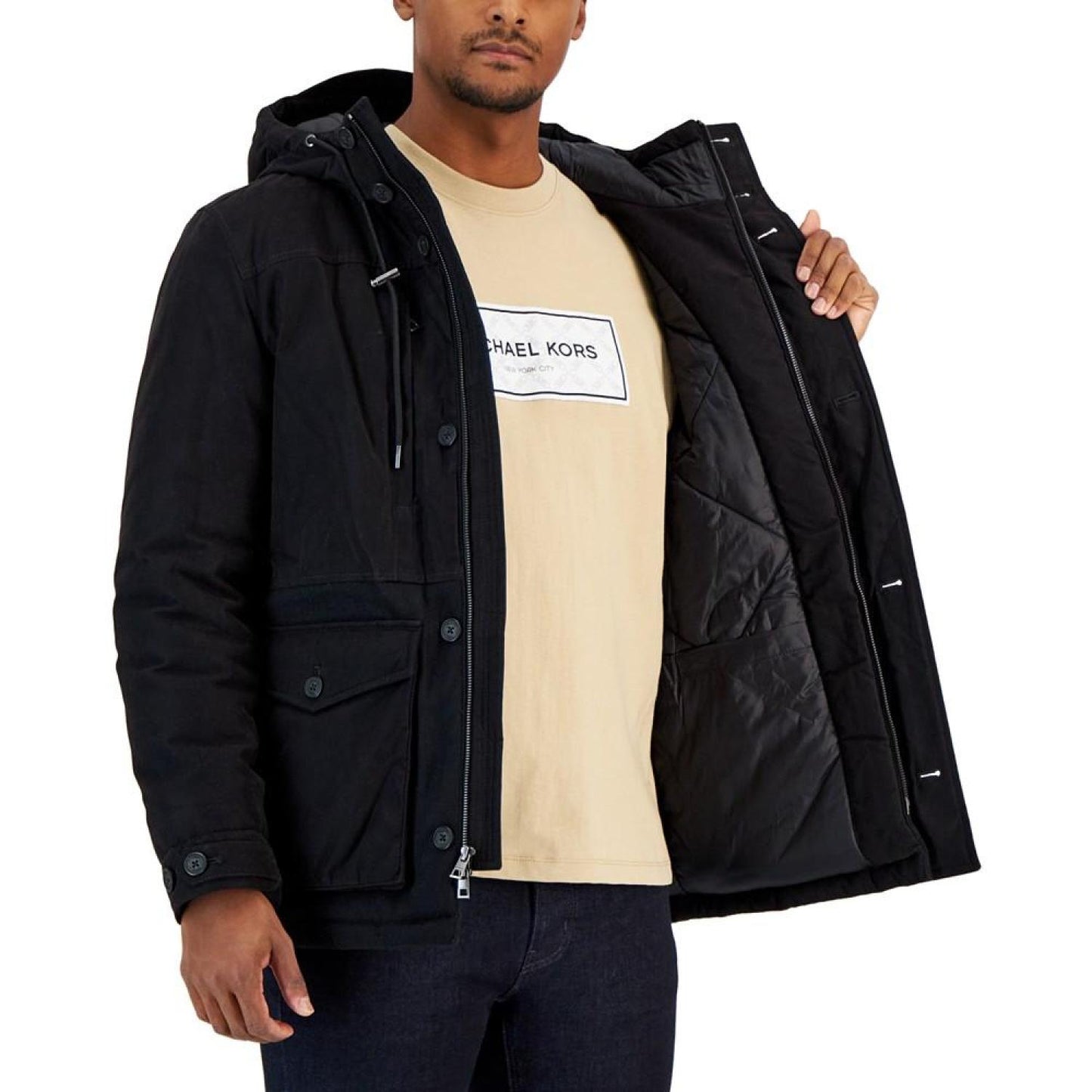 Men's Four-Pocket Hooded Parka