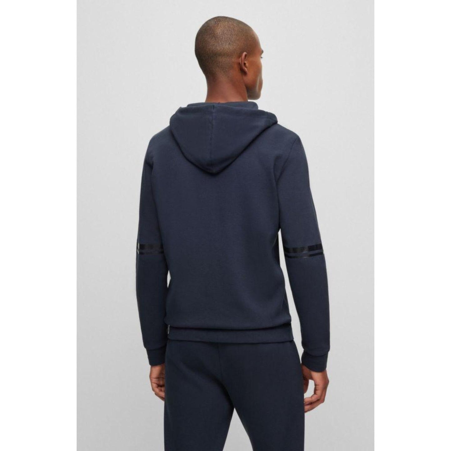 Cotton-piqu zip-up hoodie with logo detail