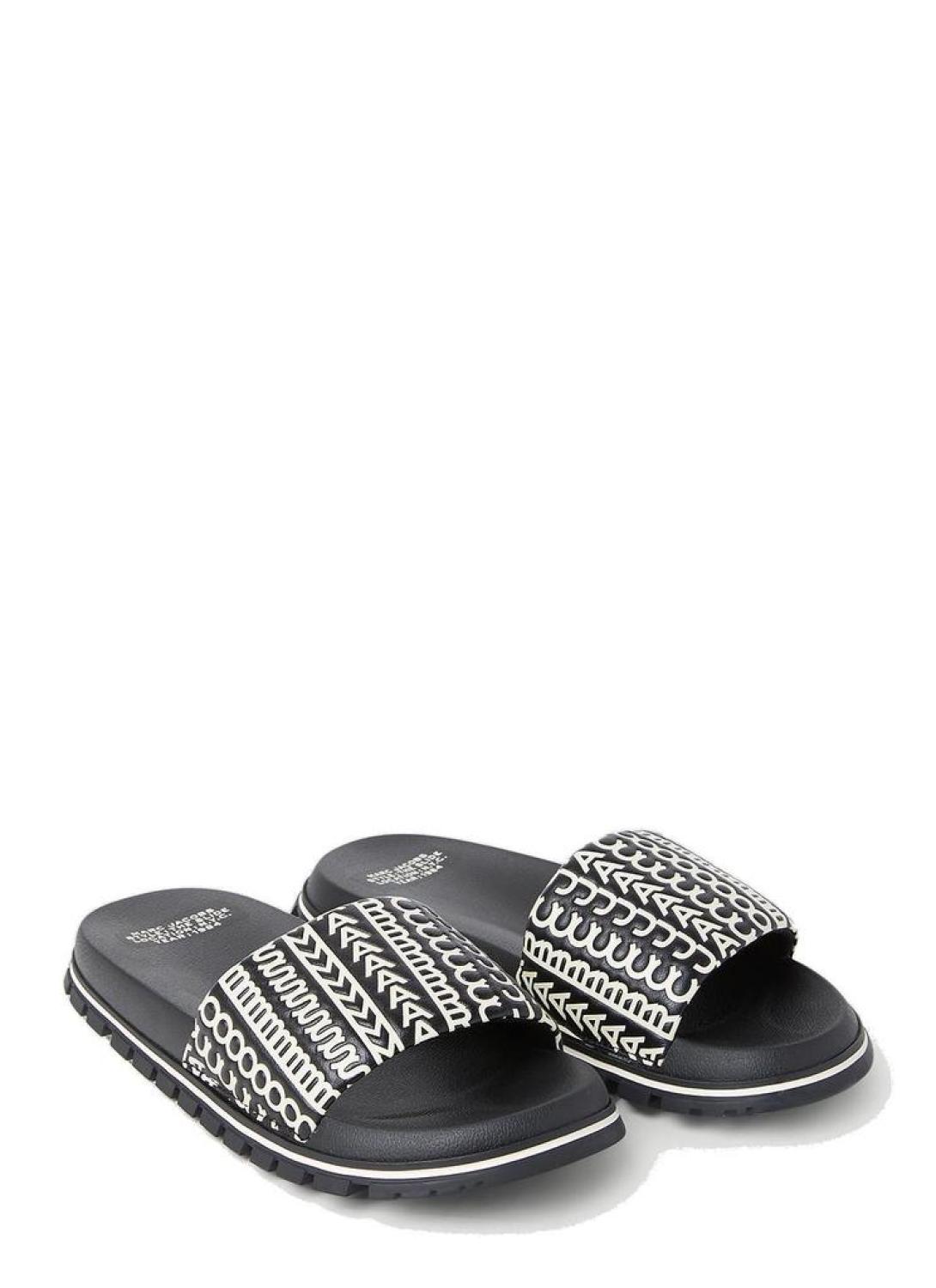 Marc Jacobs Monogram Printed Slip On Slides