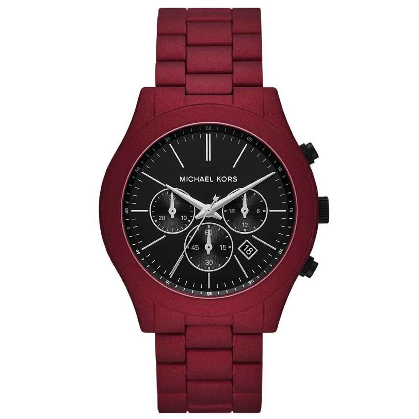 Men's Slim Runway Chronograph Red Coated Stainless Steel Bracelet Watch 44mm