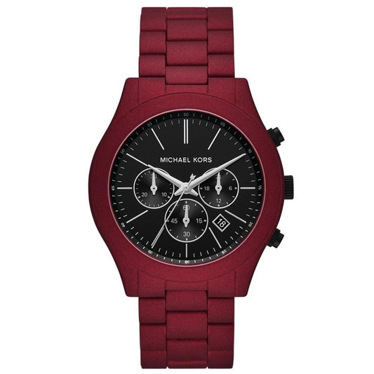 Men's Slim Runway Chronograph Red Coated Stainless Steel Bracelet Watch 44mm