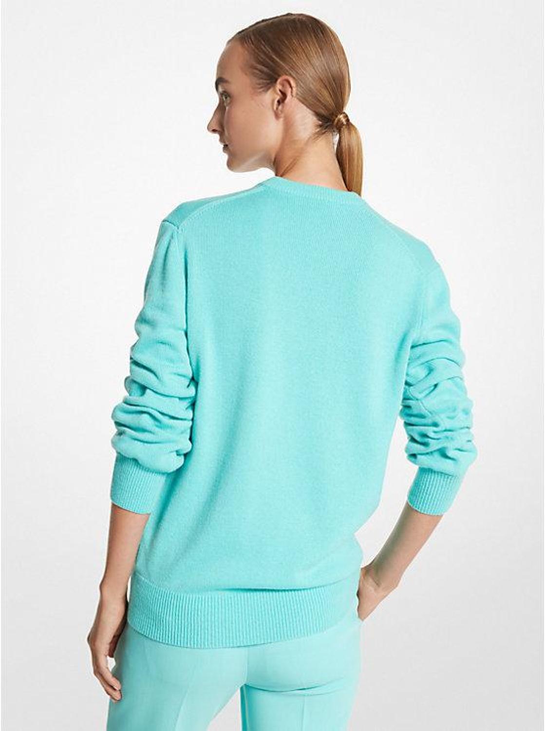 Cashmere Crushed-Sleeve Sweater