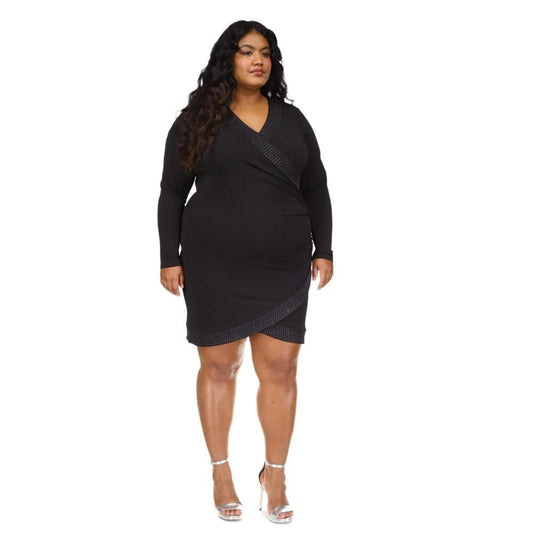 Trendy Plus Size Rhinestone-Mini Dress