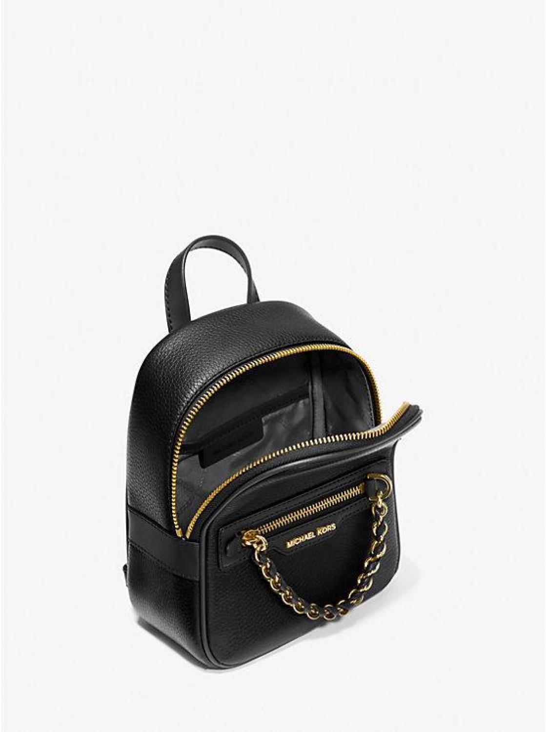 Black pebbled 2024 leather backpack