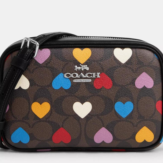 Coach Outlet Mini Jamie Camera Bag In Signature Canvas With Heart Print