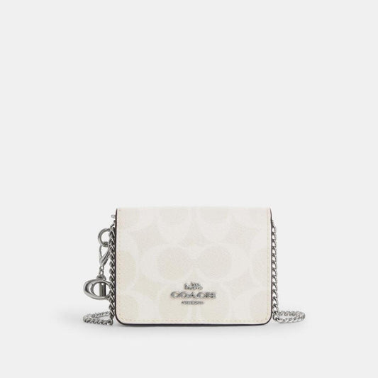 Coach Outlet Boxed Mini Wallet On A Chain In Signature Canvas