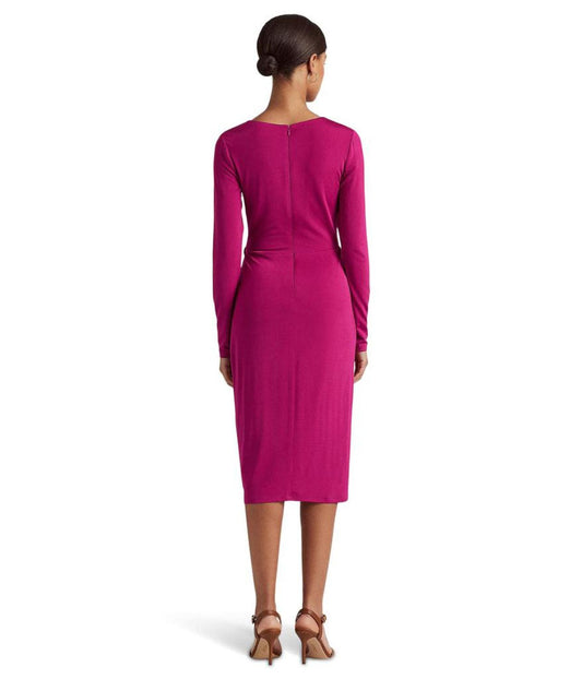 Buckle-Trim Jersey Cocktail Dress