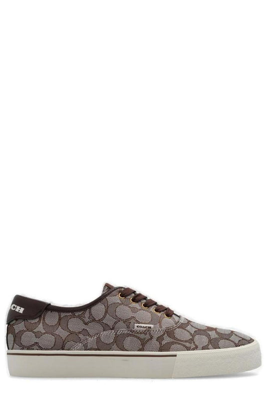 Coach Skate Signature Jacquard Lace-Up Sneakers