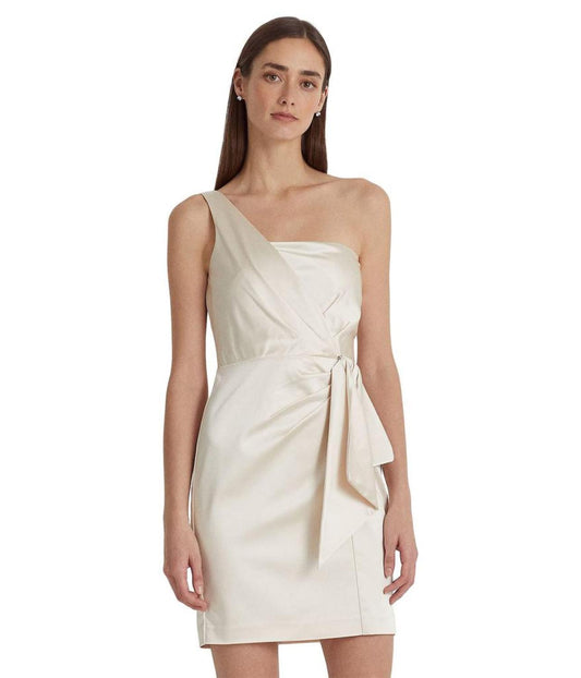 Satin One-Shoulder Cocktail Dress