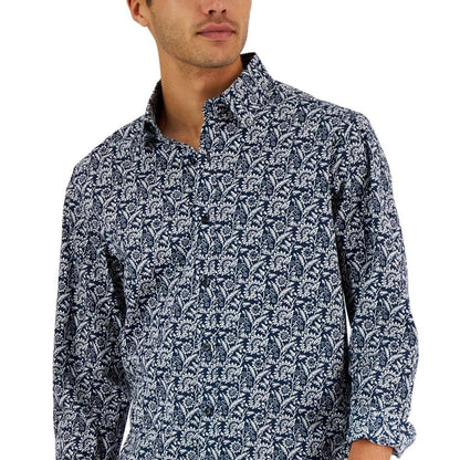 Men's Field Slim-Fit Stretch Floral-Print Button-Down Shirt