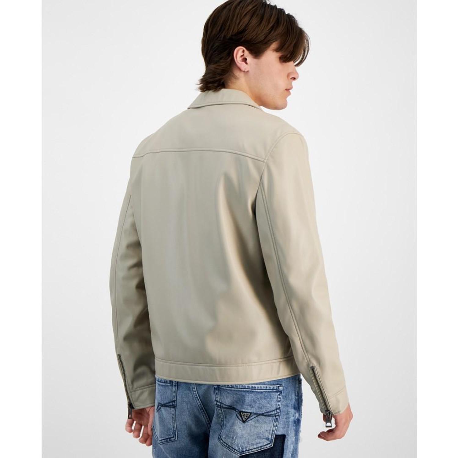 Men's District Faux Leather Zip-Up Jacket
