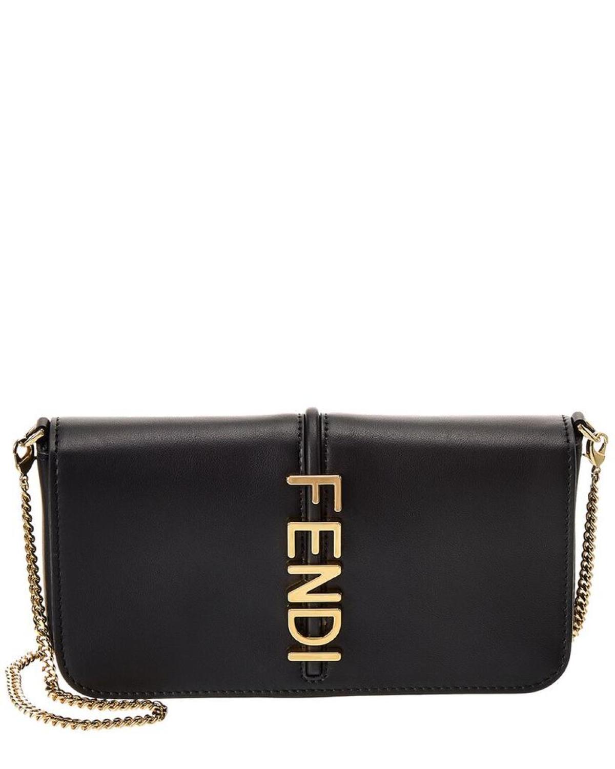 FENDI Fendigraphy Leather Wallet On Chain