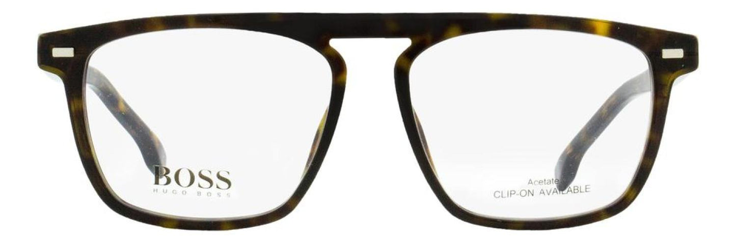 Hugo Boss Men's Square Eyeglasses B1128 086 Havana 54mm