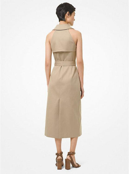 Cotton Trench Sheath Dress