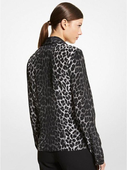 Hansen Leopard Silk Crepe De Chine Shirt