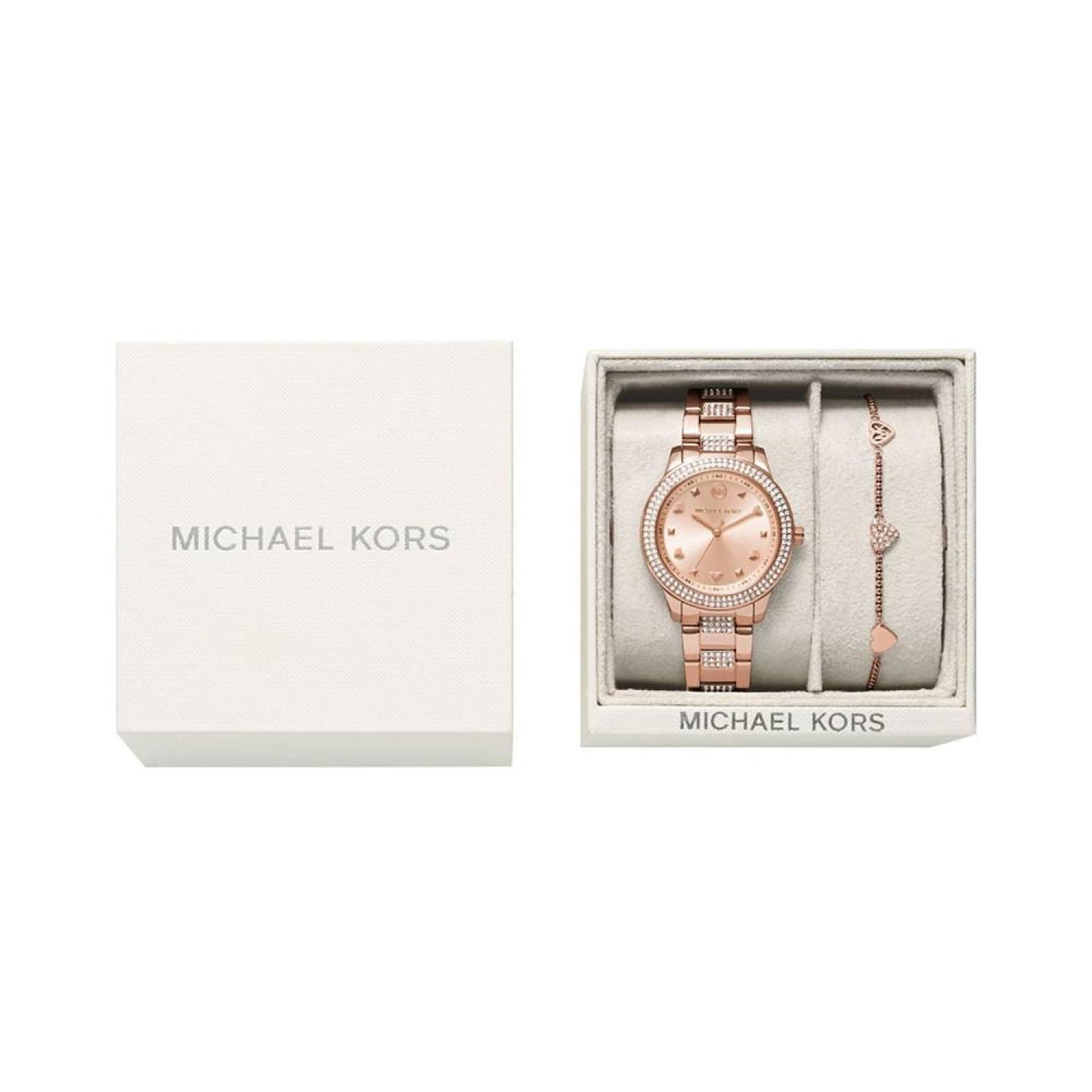 Women's Tibby Three-Hand Rose Gold-Tone Stainless Steel Watch 34mm and Bracelet Gift Set