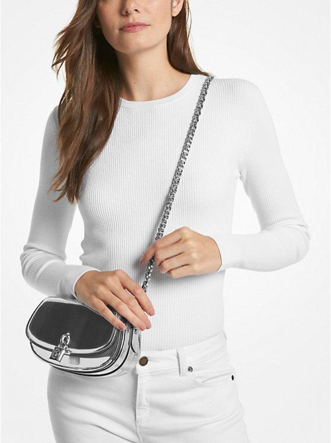 Mila Small Metallic Leather Shoulder Bag