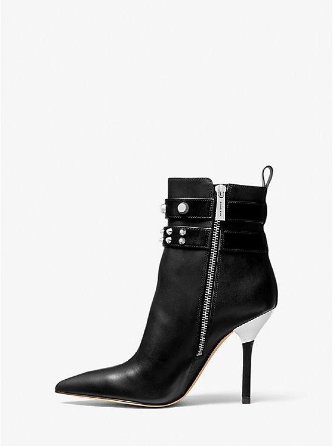 Amal Studded Leather Ankle Boot