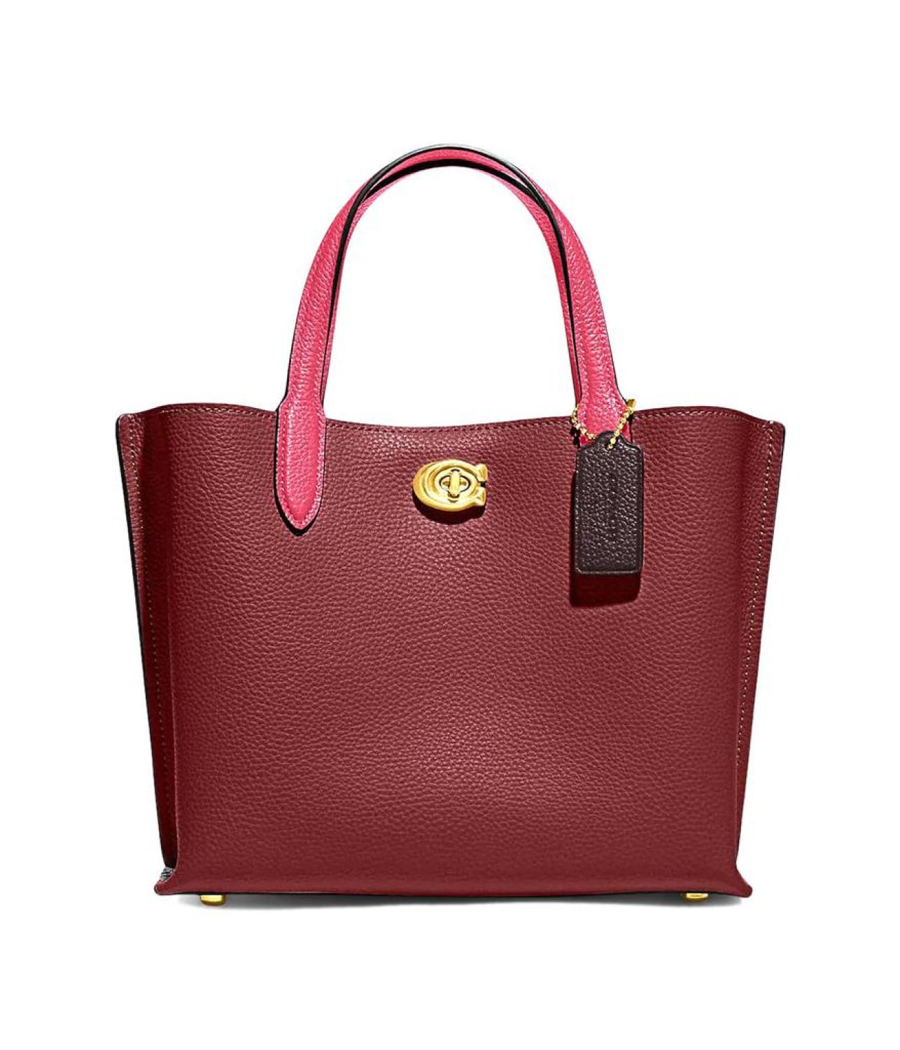 Color-Block Leather Willow Tote 24