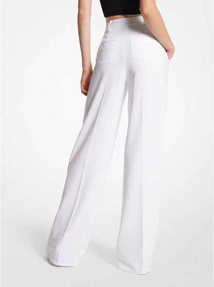 Crepe Wide-Leg Pants