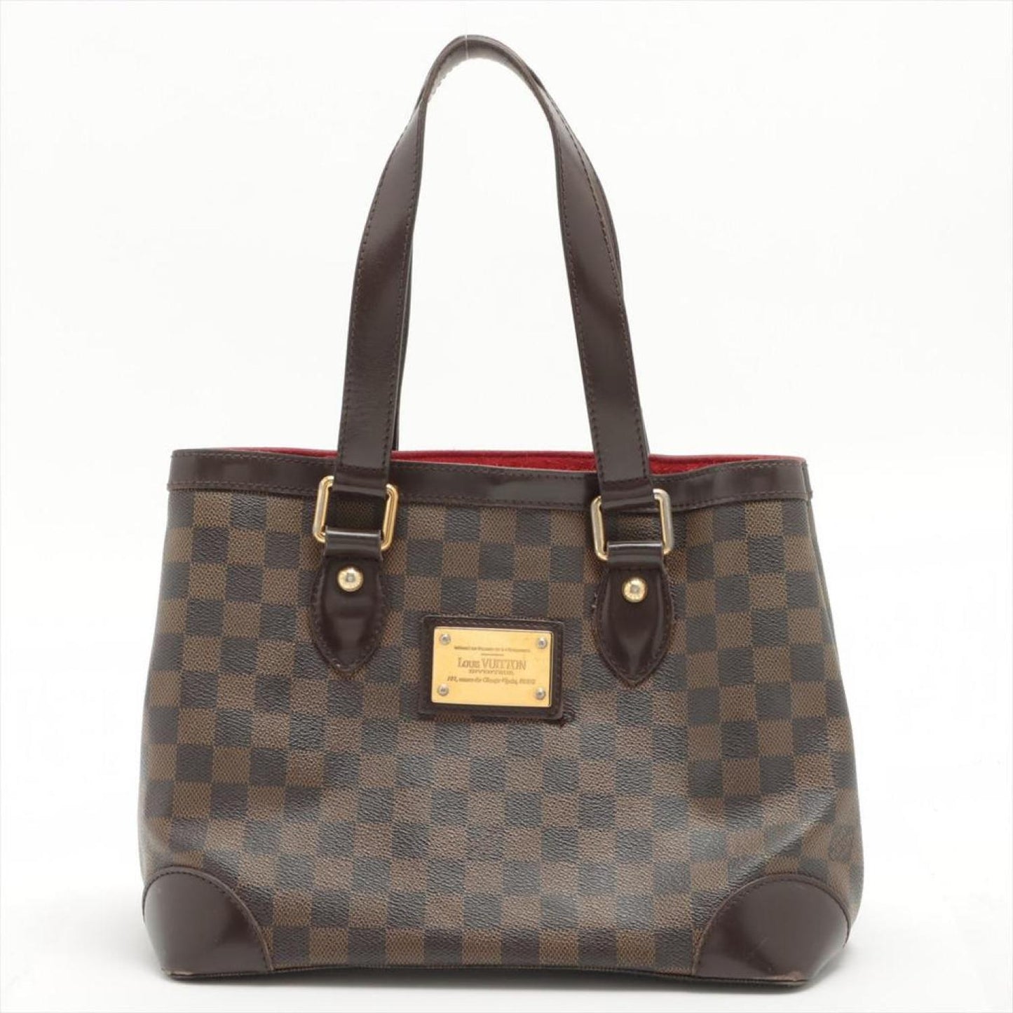 Louis Vuitton Damier Ebene Canvas Leather Hampstead PM Tote Bag