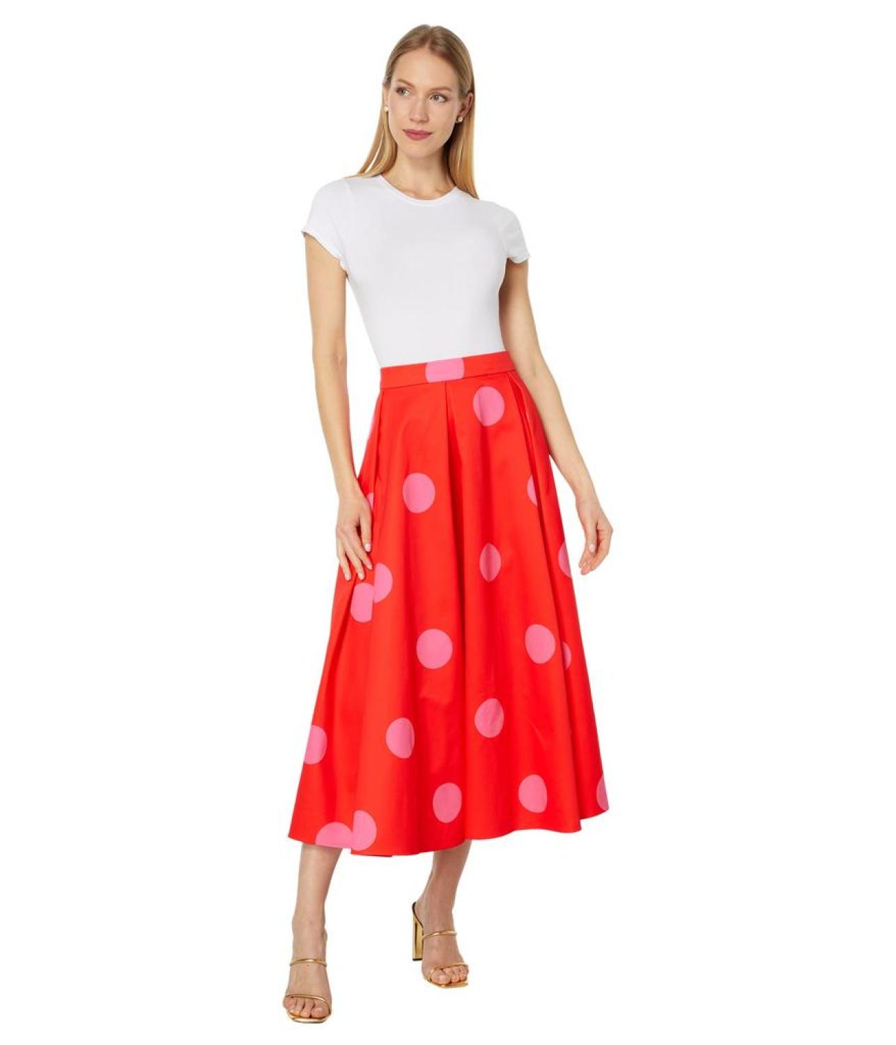 Giant Dot Faille Skirt