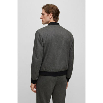 Slim-fit jacket in interlock jersey with branded poppers