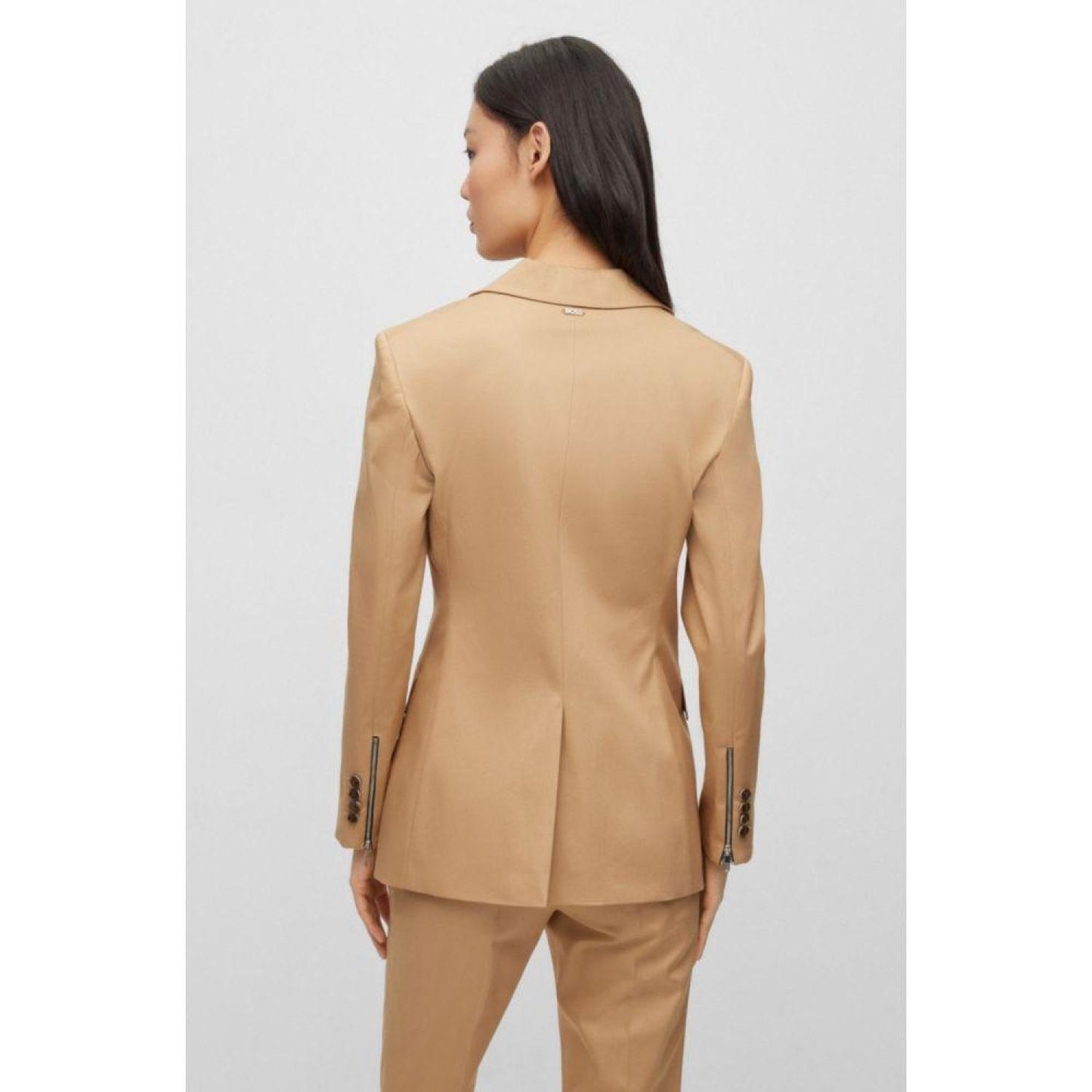 Slim-fit jacket in glossy stretch cloth