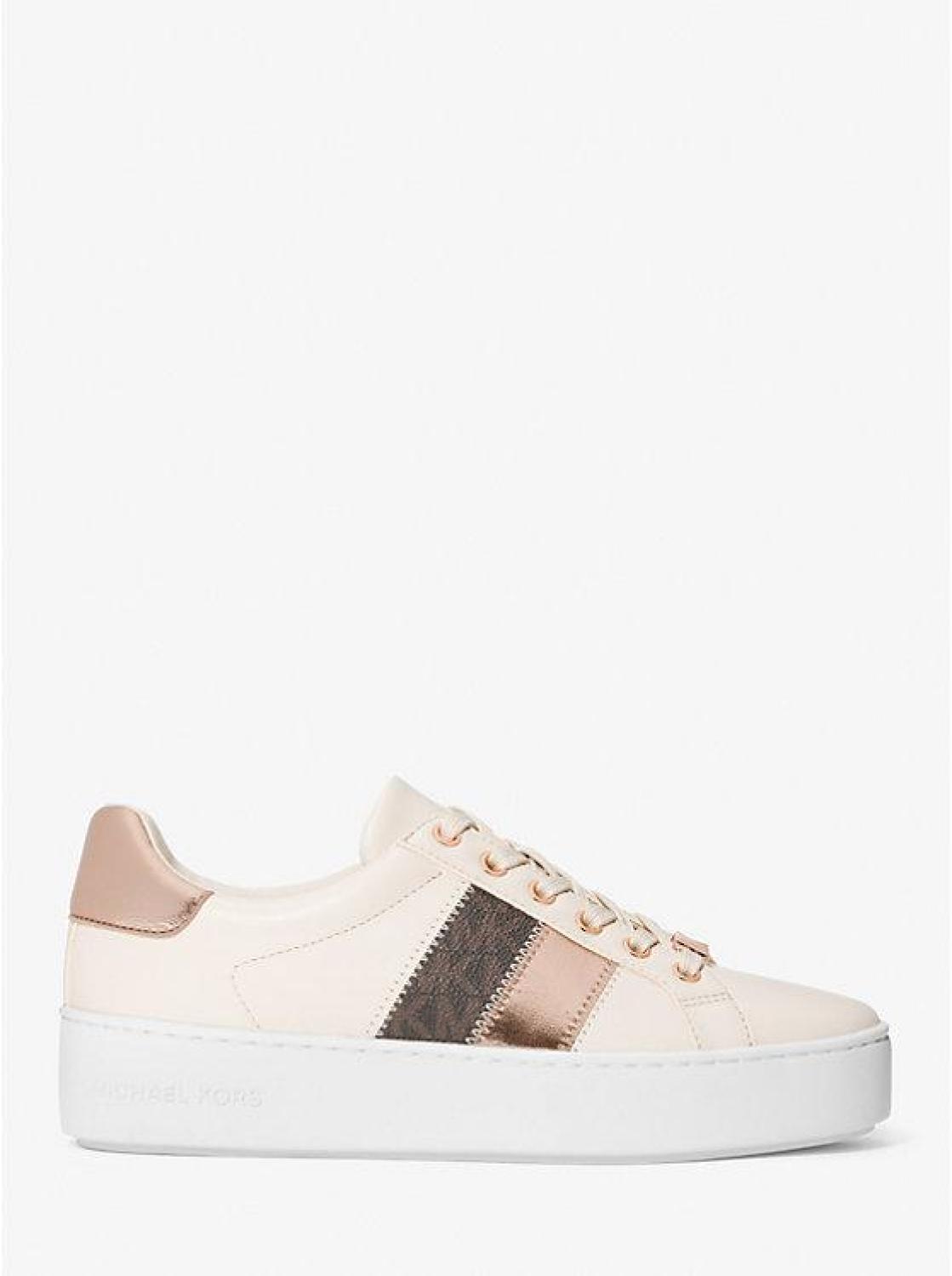 Poppy Metallic and Signature Logo Stripe Sneaker