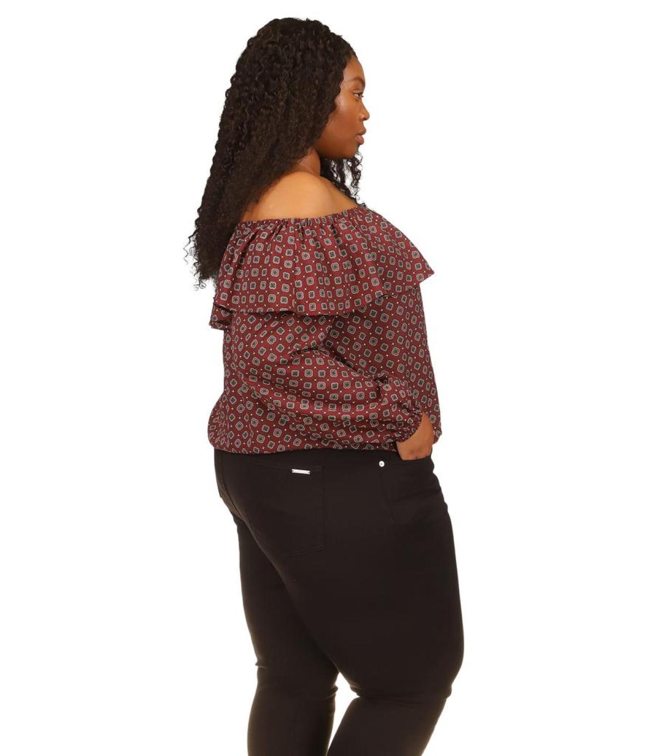 Plus Size Off Shoulder Peasant Top