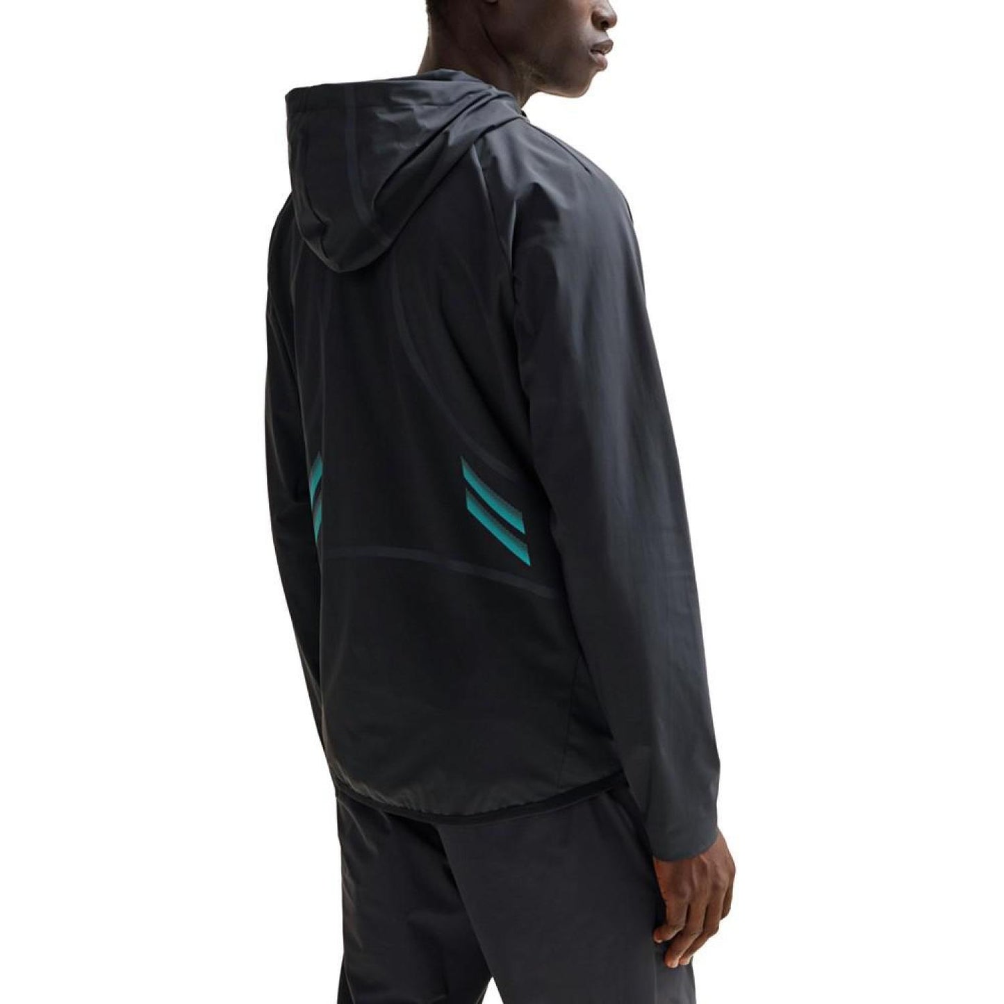 Men's Decorative Reflective Details Zip-Up Hoodie