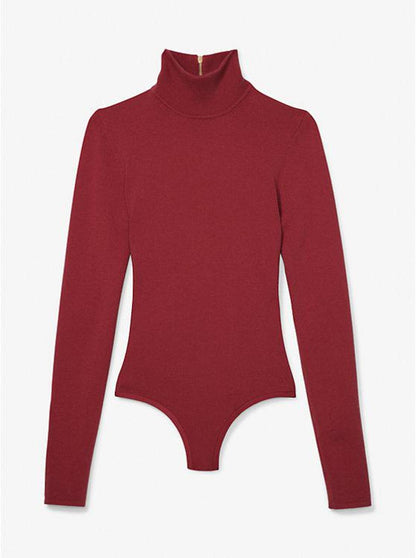 Stretch Cashmere Turtleneck Bodysuit