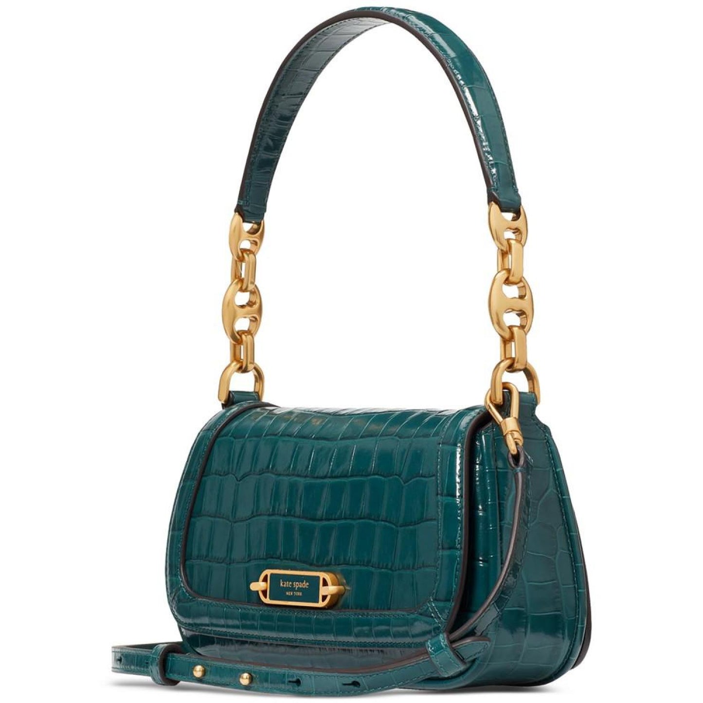 Gramercy Croc-Embossed Leather Flap Shoulder Bag