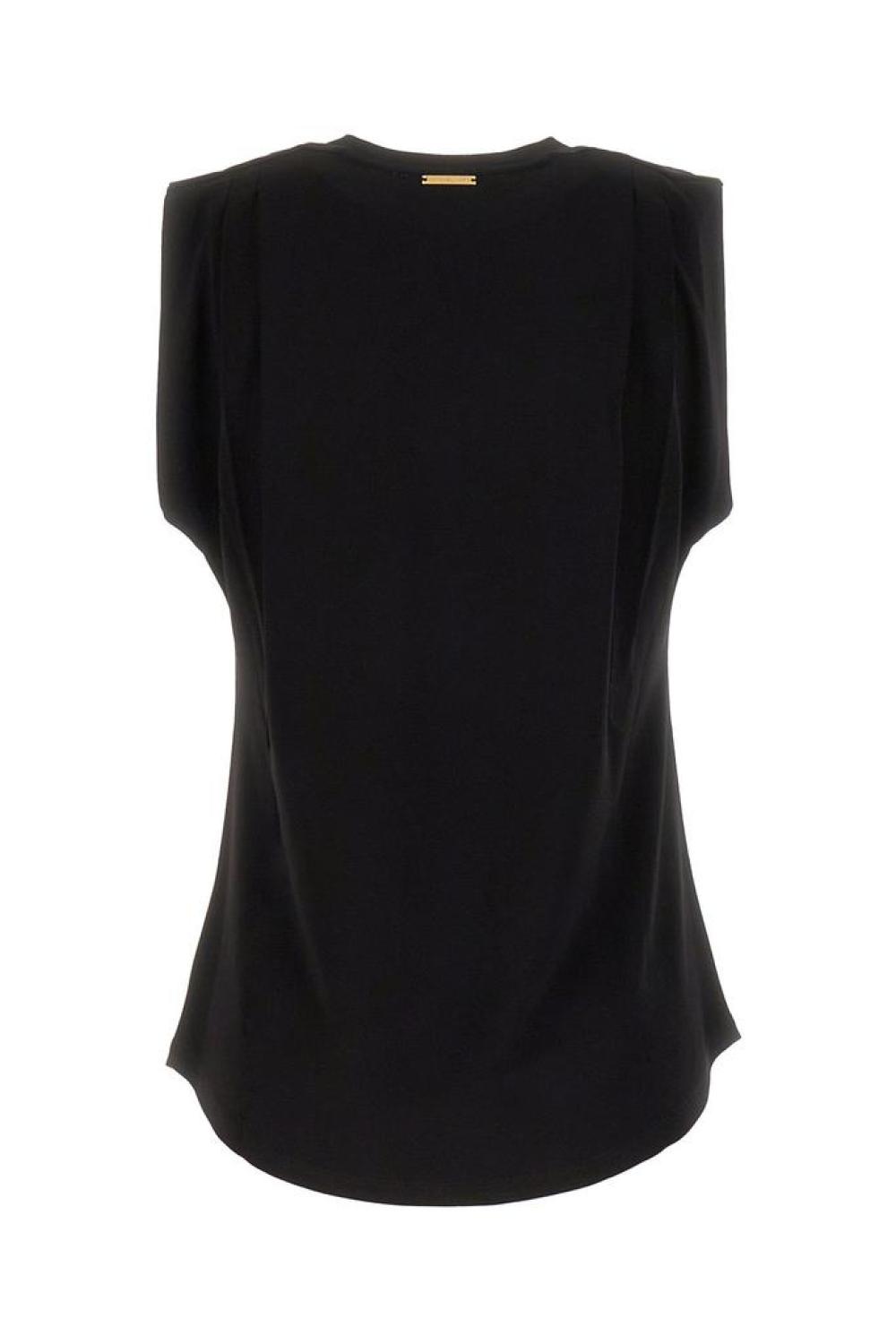 Michael Michael Kors Crewneck Pleated Sleeveless Top