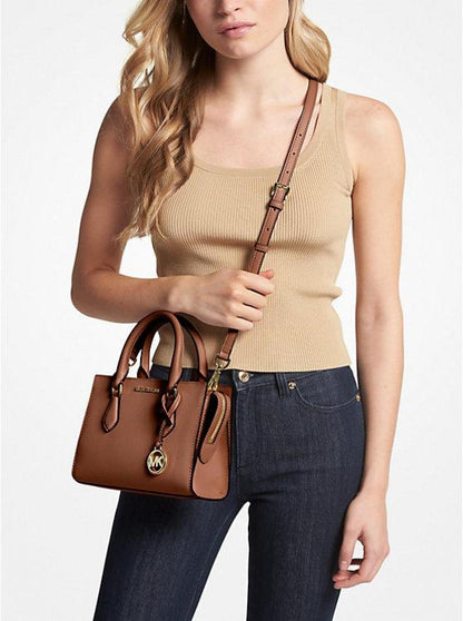 Sheila Small Faux Saffiano Leather Satchel