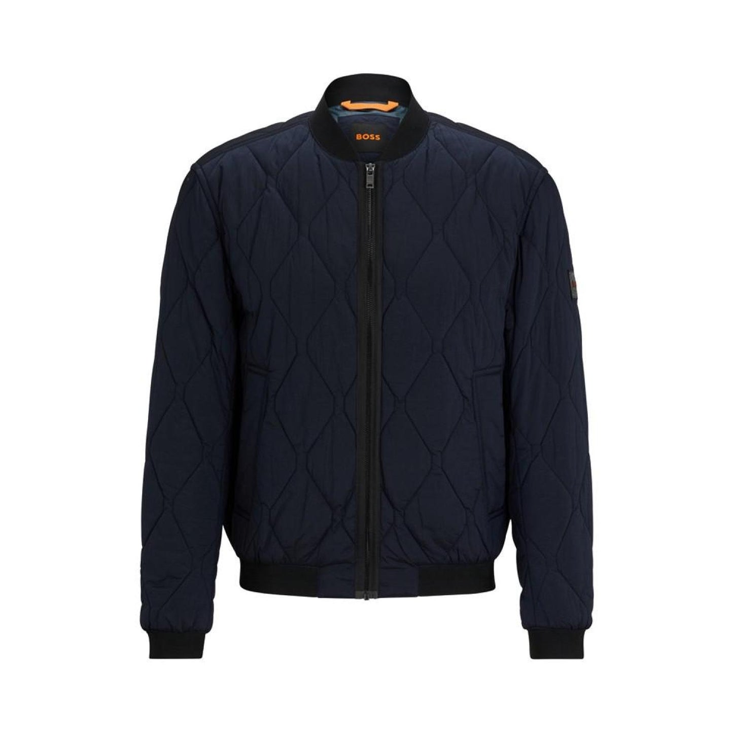 Men's Logo-Badge Quilted Bomber Jacket