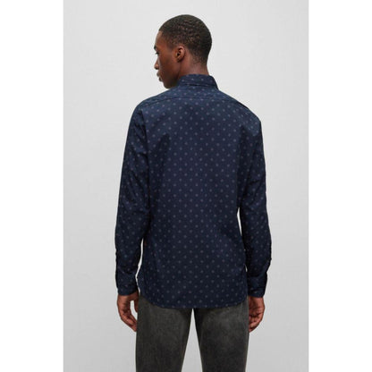 Regular-fit shirt in printed cotton poplin