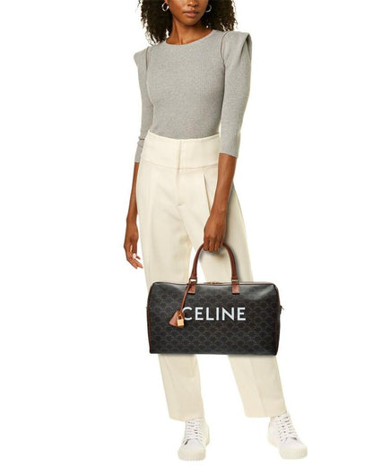 CELINE Medium Coated Canvas & Leather Travel Bag