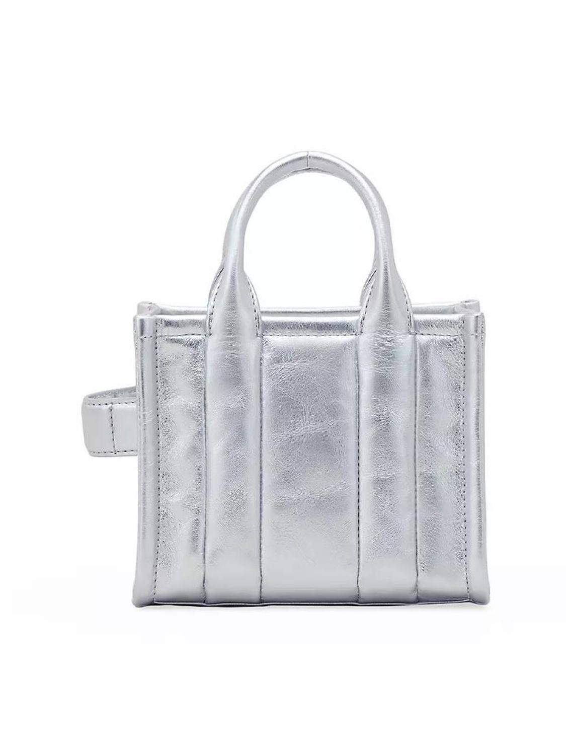 The Micro Metallic Leather Tote Bag