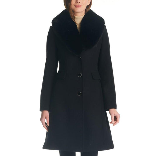 Women's Faux-Fur-Collar Walker Coat