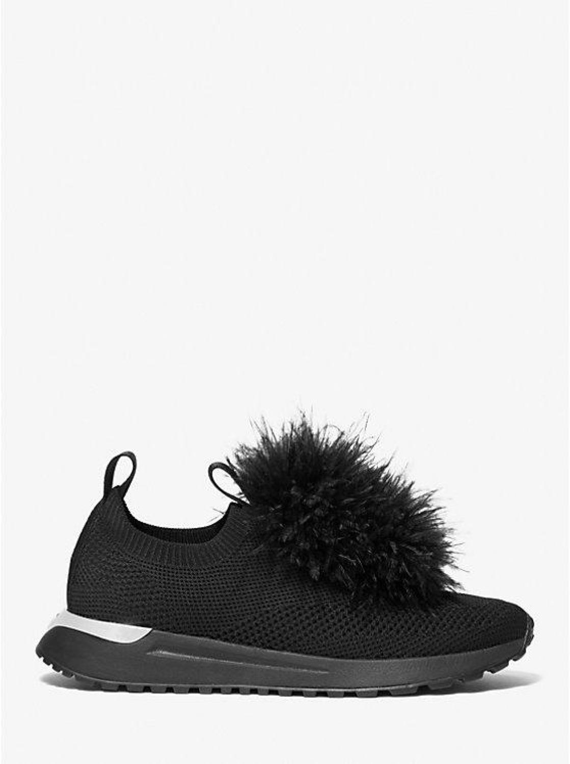 Bodie Feather Trim Stretch Knit Slip-On Trainer